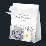 Silver Grey Ivory Floral Winter Boho Bridal Shower Favor Box<br><div class="desc">Elegant floral winter bridal shower favour box features elegant grey ,  ivory and silver watercolor flower bouquet frosty-hued greenery. Please contact me for any help in customization or if you need any other product with this design.</div>