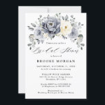 Silver Grey Ivory Floral Winter Boho Bridal Shower Invitation<br><div class="desc">Elegant floral winter bridal shower invitation features elegant grey ,  ivory and silver watercolor flower bouquet frosty-hued greenery. Please contact me for any help in customization or if you need any other product with this design.</div>