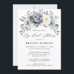 Silver Grey Ivory Floral Winter Boho Bridal Shower Invitation<br><div class="desc">Elegant floral winter bridal shower invitation features elegant grey ,  ivory and silver watercolor flower bouquet frosty-hued greenery. Please contact me for any help in customization or if you need any other product with this design.</div>