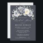 Silver Grey Ivory Floral Winter Boho Bridal Shower Invitation<br><div class="desc">Elegant floral winter bridal shower invitation features elegant grey ,  ivory and silver watercolor flower bouquet frosty-hued greenery. Please contact me for any help in customization or if you need any other product with this design.</div>