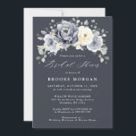 Silver Grey Ivory Floral Winter Boho Bridal Shower Invitation<br><div class="desc">Elegant floral winter bridal shower invitation features elegant grey ,  ivory and silver watercolor flower bouquet frosty-hued greenery. Please contact me for any help in customization or if you need any other product with this design.</div>