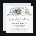 Silver Grey Ivory Floral Winter Boho Bridal Shower Invitation<br><div class="desc">Elegant floral winter bridal shower invitation features elegant grey ,  ivory and silver watercolor flower bouquet frosty-hued greenery. Please contact me for any help in customization or if you need any other product with this design.</div>