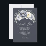 Silver Grey Ivory Floral Winter Boho Bridal Shower Thank You Card<br><div class="desc">Elegant floral winter bridal shower thank you card features elegant grey ,  ivory and silver watercolor flower bouquet frosty-hued greenery. Please contact me for any help in customization or if you need any other product with this design.</div>