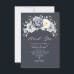 Silver Grey Ivory Floral Winter Boho Bridal Shower Thank You Card<br><div class="desc">Elegant floral winter bridal shower thank you card features elegant grey ,  ivory and silver watercolor flower bouquet frosty-hued greenery. Please contact me for any help in customization or if you need any other product with this design.</div>
