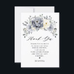 Silver Grey Ivory Floral Winter Boho Bridal Shower Thank You Card<br><div class="desc">Elegant floral winter bridal shower thank you card features elegant grey ,  ivory and silver watercolor flower bouquet frosty-hued greenery. Please contact me for any help in customization or if you need any other product with this design.</div>