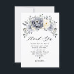 Silver Grey Ivory Floral Winter Boho Bridal Shower Thank You Card<br><div class="desc">Elegant floral winter bridal shower thank you card features elegant grey ,  ivory and silver watercolor flower bouquet frosty-hued greenery. Please contact me for any help in customization or if you need any other product with this design.</div>