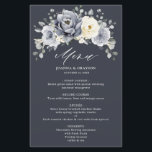 Silver Grey Ivory Floral Winter Boho Wedding Menu<br><div class="desc">Elegant floral winter wedding menu features elegant grey ,  ivory and silver watercolor flower bouquet frosty-hued greenery. Please contact me for any help in customization or if you need any other product with this design.</div>