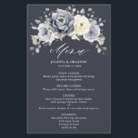 Silver Grey Ivory Floral Winter Boho Wedding Menu<br><div class="desc">Elegant floral winter wedding menu features elegant grey ,  ivory and silver watercolor flower bouquet frosty-hued greenery. Please contact me for any help in customization or if you need any other product with this design.</div>