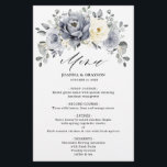 Silver Grey Ivory Floral Winter Boho Wedding Menu<br><div class="desc">Elegant floral winter wedding menu features elegant grey ,  ivory and silver watercolor flower bouquet frosty-hued greenery. Please contact me for any help in customization or if you need any other product with this design.</div>