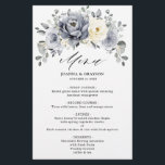 Silver Grey Ivory Floral Winter Boho Wedding Menu<br><div class="desc">Elegant floral winter wedding menu features elegant grey ,  ivory and silver watercolor flower bouquet frosty-hued greenery. Please contact me for any help in customization or if you need any other product with this design.</div>