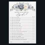 Silver Grey Ivory Floral Winter Bridal Shower Game<br><div class="desc">Elegant floral winter bridal shower game features elegant grey ,  ivory and silver watercolor flower bouquet frosty-hued greenery. Please contact me for any help in customization or if you need any other product with this design.</div>