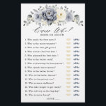 Silver Grey Ivory Floral Winter Bridal Shower Game<br><div class="desc">Elegant floral winter bridal shower game (guess who) features elegant grey ,  ivory and silver watercolor flower bouquet frosty-hued greenery. Please contact me for any help in customization or if you need any other product with this design.</div>