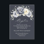 Silver Grey Ivory Floral Winter Rustic Wedding Enc Enclosure Card<br><div class="desc">Elegant floral winter wedding reception card features elegant grey ,  ivory and silver watercolor flower bouquet frosty-hued greenery. Please contact me for any help in customization or if you need any other product with this design.</div>