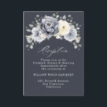 Silver Grey Ivory Floral Winter Rustic Wedding Enc Enclosure Card<br><div class="desc">Elegant floral winter wedding reception card features elegant grey ,  ivory and silver watercolor flower bouquet frosty-hued greenery. Please contact me for any help in customization or if you need any other product with this design.</div>