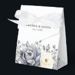 Silver Grey Ivory Floral Winter Rustic Wedding Favor Box<br><div class="desc">Elegant floral winter wedding favour box features elegant grey ,  ivory and silver watercolor flower bouquet frosty-hued greenery. Please contact me for any help in customization or if you need any other product with this design.</div>