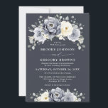 Silver Grey Ivory Floral Winter Rustic Wedding Inv Invitation<br><div class="desc">Elegant floral winter wedding invitation features elegant grey ,  ivory and silver watercolor flower bouquet frosty-hued greenery. Please contact me for any help in customization or if you need any other product with this design.</div>