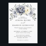 Silver Grey Ivory Floral Winter Rustic Wedding Inv Invitation<br><div class="desc">Elegant floral winter wedding invitation features elegant grey ,  ivory and silver watercolor flower bouquet frosty-hued greenery. Please contact me for any help in customization or if you need any other product with this design.</div>