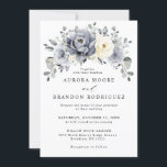 Silver Grey Ivory Floral Winter Rustic Wedding Inv Invitation<br><div class="desc">Elegant floral winter wedding invitation features elegant grey ,  ivory and silver watercolor flower bouquet frosty-hued greenery. Please contact me for any help in customization or if you need any other product with this design.</div>