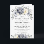 Silver Grey Ivory Floral Winter Rustic Wedding  Invitation<br><div class="desc">Elegant floral winter wedding invitation features elegant grey ,  ivory and silver watercolor flower bouquet frosty-hued greenery. Please contact me for any help in customization or if you need any other product with this design.</div>