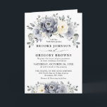 Silver Grey Ivory Floral Winter Rustic Wedding  Invitation<br><div class="desc">Elegant floral winter wedding invitation features elegant grey ,  ivory and silver watercolor flower bouquet frosty-hued greenery. Please contact me for any help in customization or if you need any other product with this design.</div>