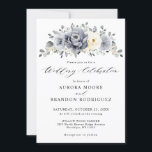 Silver Grey Ivory Floral Winter Rustic Wedding Invitation<br><div class="desc">Elegant floral winter wedding invitation features elegant grey ,  ivory and silver watercolor flower bouquet frosty-hued greenery. Please contact me for any help in customization or if you need any other product with this design.</div>