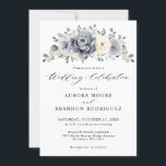Silver Grey Ivory Floral Winter Rustic Wedding Invitation<br><div class="desc">Elegant floral winter wedding invitation features elegant grey ,  ivory and silver watercolor flower bouquet frosty-hued greenery. Please contact me for any help in customization or if you need any other product with this design.</div>