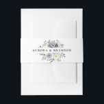 Silver Grey Ivory Floral Winter Rustic Wedding Invitation Belly Band<br><div class="desc">Elegant floral winter wedding invitation belly band elegant grey ,  ivory and silver watercolor flower bouquet frosty-hued greenery. Please contact me for any help in customization or if you need any other product with this design.</div>