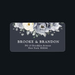 Silver Grey Ivory Floral Winter Rustic Wedding Lab Label<br><div class="desc">Elegant floral winter wedding address label features elegant grey ,  ivory and silver watercolor flower bouquet frosty-hued greenery. Please contact me for any help in customization or if you need any other product with this design.</div>
