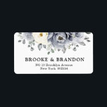 Silver Grey Ivory Floral Winter Rustic Wedding Label<br><div class="desc">Elegant floral winter wedding address label features elegant grey ,  ivory and silver watercolor flower bouquet frosty-hued greenery. Please contact me for any help in customization or if you need any other product with this design.</div>