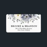 Silver Grey Ivory Floral Winter Rustic Wedding Label<br><div class="desc">Elegant floral winter wedding address label features elegant grey ,  ivory and silver watercolor flower bouquet frosty-hued greenery. Please contact me for any help in customization or if you need any other product with this design.</div>