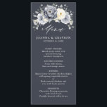 Silver Grey Ivory Floral Winter Rustic Wedding Men Menu<br><div class="desc">Elegant floral winter wedding menu features elegant grey ,  ivory and silver watercolor flower bouquet frosty-hued greenery. Please contact me for any help in customization or if you need any other product with this design.</div>