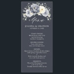 Silver Grey Ivory Floral Winter Rustic Wedding Men Menu<br><div class="desc">Elegant floral winter wedding menu features elegant grey ,  ivory and silver watercolor flower bouquet frosty-hued greenery. Please contact me for any help in customization or if you need any other product with this design.</div>