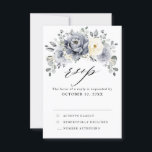 Silver Grey Ivory Floral Winter Rustic Wedding RSVP Card<br><div class="desc">Elegant floral winter wedding RSVP card features elegant grey ,  ivory and silver watercolor flower bouquet frosty-hued greenery. Please contact me for any help in customization or if you need any other product with this design.</div>