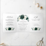 Silver Grey Ivory Floral Winter Rustic Wedding Tri Tri-Fold Announcement<br><div class="desc">Elegant floral winter wedding invitation features elegant grey ,  ivory and silver watercolor flower bouquet frosty-hued greenery. Please contact me for any help in customization or if you need any other product with this design.</div>