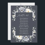 Silver Grey Ivory Floral Winter Seating Chart Invi Invitation<br><div class="desc">Elegant floral winter wedding seating chart features elegant grey ,  ivory and silver watercolor flower bouquet frosty-hued greenery. Please contact me for any help in customization or if you need any other product with this design.</div>