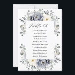 Silver Grey Ivory Floral Winter Seating Chart Invitation<br><div class="desc">Elegant floral winter wedding seating chart features elegant grey ,  ivory and silver watercolor flower bouquet frosty-hued greenery. Please contact me for any help in customization or if you need any other product with this design.</div>