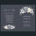 Silver Grey Ivory Floral Winter  Wedding Program<br><div class="desc">Elegant floral winter wedding program features elegant grey ,  ivory and silver watercolor flower bouquet frosty-hued greenery. Please contact me for any help in customization or if you need any other product with this design.</div>