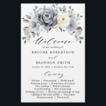Silver Grey Ivory Floral Winter Wedding Program<br><div class="desc">Elegant floral winter wedding program card features elegant grey ,  ivory and silver watercolor flower bouquet frosty-hued greenery. Please contact me for any help in customization or if you need any other product with this design.</div>