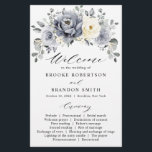 Silver Grey Ivory Floral Winter Wedding Program<br><div class="desc">Elegant floral winter wedding program card features elegant grey ,  ivory and silver watercolor flower bouquet frosty-hued greenery. Please contact me for any help in customization or if you need any other product with this design.</div>
