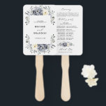Silver Grey Ivory Floral Winter Wedding Program Hand Fan<br><div class="desc">Elegant floral winter wedding program hand fan features elegant grey ,  ivory and silver watercolor flower bouquet frosty-hued greenery. Please contact me for any help in customization or if you need any other product with this design.</div>