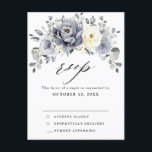 Silver Grey Ivory Floral Winter  Wedding RSVP Postcard<br><div class="desc">Elegant floral winter wedding RSVP postcard features elegant grey ,  ivory and silver watercolor flower bouquet frosty-hued greenery. Please contact me for any help in customization or if you need any other product with this design.</div>