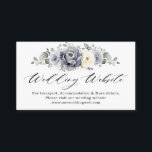 Silver Grey Ivory Floral Winter Wedding Website    Enclosure Card<br><div class="desc">Elegant floral winter wedding website details card features elegant grey ,  ivory and silver watercolor flower bouquet frosty-hued greenery. Please contact me for any help in customization or if you need any other product with this design.</div>