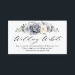 Silver Grey Ivory Floral Winter Wedding Website    Enclosure Card<br><div class="desc">Elegant floral winter wedding website details card features elegant grey ,  ivory and silver watercolor flower bouquet frosty-hued greenery. Please contact me for any help in customization or if you need any other product with this design.</div>
