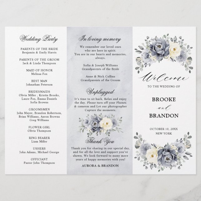 Silver Grey Ivory Programme de mariage hivernal à  (Devant)