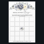 Silver Grey Ivory  Winter Boho Bridal Shower Bingo<br><div class="desc">Elegant floral winter bridal shower bingo features elegant grey ,  ivory and silver watercolor flower bouquet frosty-hued greenery. Please contact me for any help in customization or if you need any other product with this design.</div>