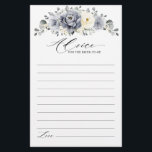 Silver Grey Ivory  Winter Bridal Shower Advice<br><div class="desc">Elegant floral winter bridal shower advice card features elegant grey ,  ivory and silver watercolor flower bouquet frosty-hued greenery. Please contact me for any help in customization or if you need any other product with this design.</div>