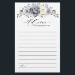 Silver Grey Ivory  Winter Bridal Shower Advice<br><div class="desc">Elegant floral winter bridal shower advice card features elegant grey ,  ivory and silver watercolor flower bouquet frosty-hued greenery. Please contact me for any help in customization or if you need any other product with this design.</div>