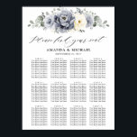 Silver Grey Ivory  Winter Wedding Seating Chart<br><div class="desc">Elegant floral winter wedding seating chart features elegant grey ,  ivory and silver watercolor flower bouquet frosty-hued greenery. Please contact me for any help in customization or if you need any other product with this design.</div>