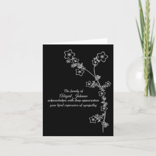 Silver Grey Japanese Foliage Sympathy Thank You Card
