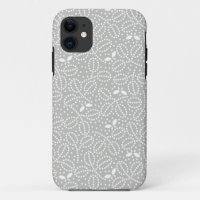 Silver Grey Leaf Pattern iPhone 5 Case